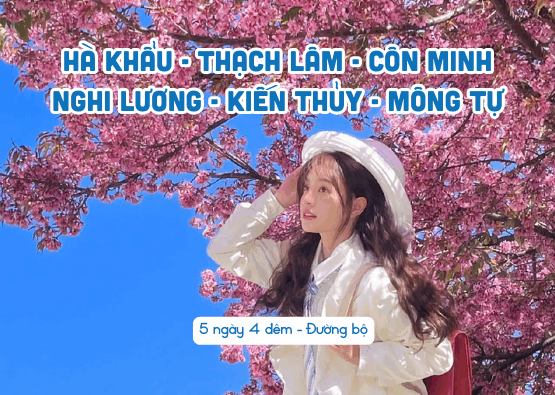 TOUR HÀ KHẨU -THẠCH LÂM -CÔN MINH -RỪNG ANH ĐÀO NGHI LƯƠNG – KIẾN THỦY